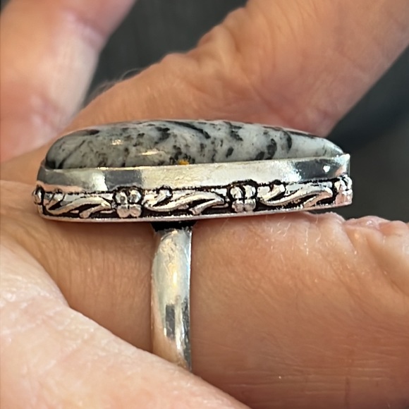 #341 Zebra π¦ Jasper Handcrafted Ring π Size 9.25-9.5 NWOT - Picture 4 of 12
